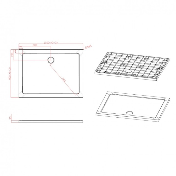 Sprchová vanička Mocoori 80x80