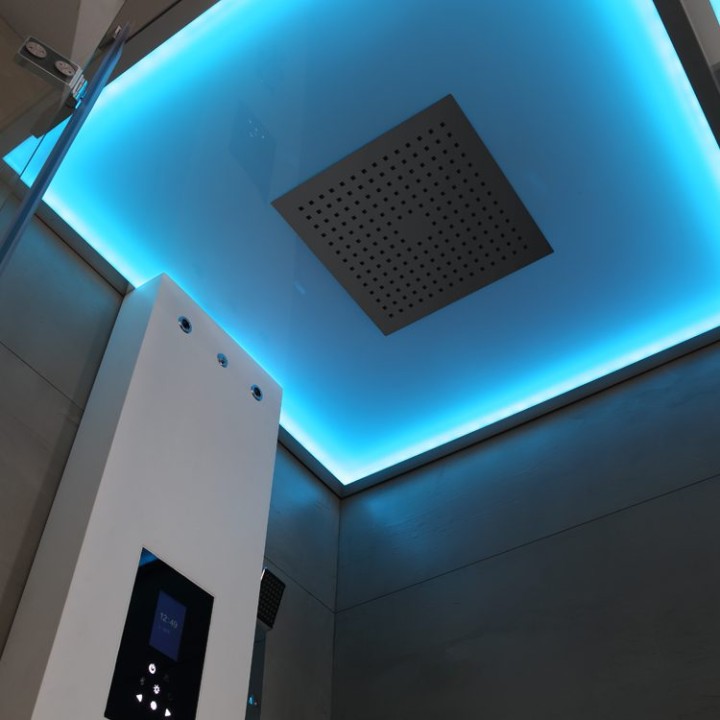 Parní sprchový box EAGO AWT LD107F15 bílý matný 120×90 pravé provedení