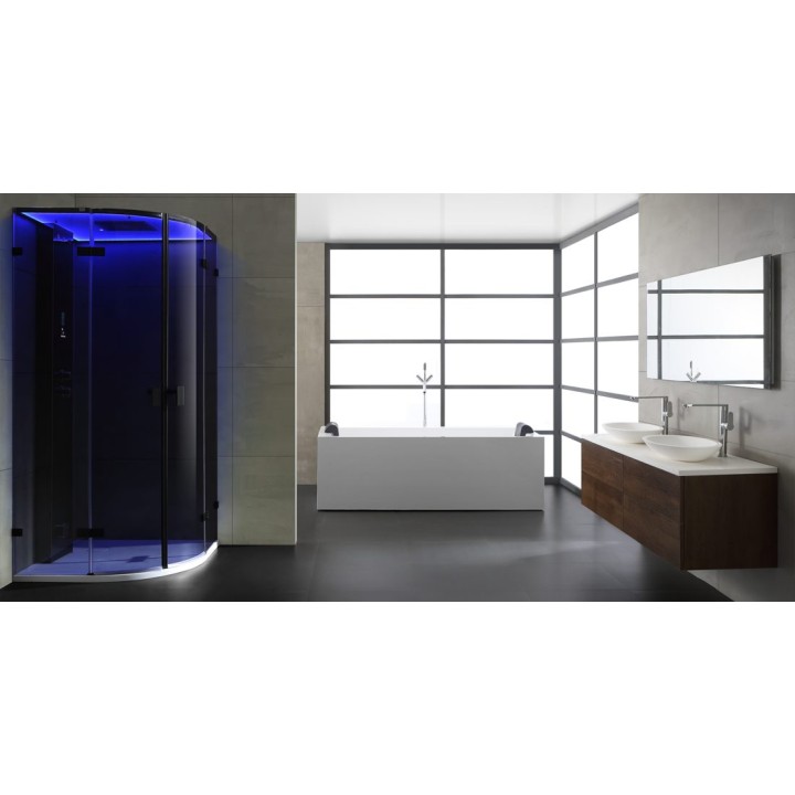 Parní sprchový box EAGO AWT LD109F15 černý 100×100