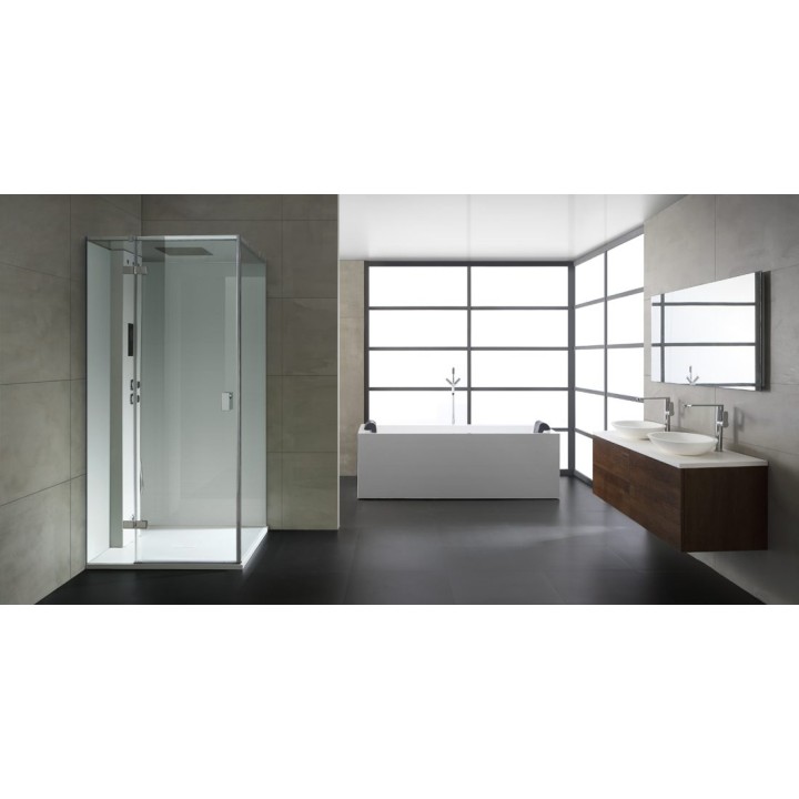 Parní sprchový box EAGO AWT LD206F15 bílý 100×100 levé provedení