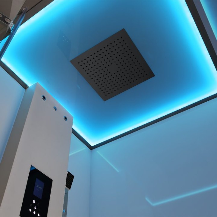 Parní sprchový box EAGO AWT LD209F15 bílý 100×100