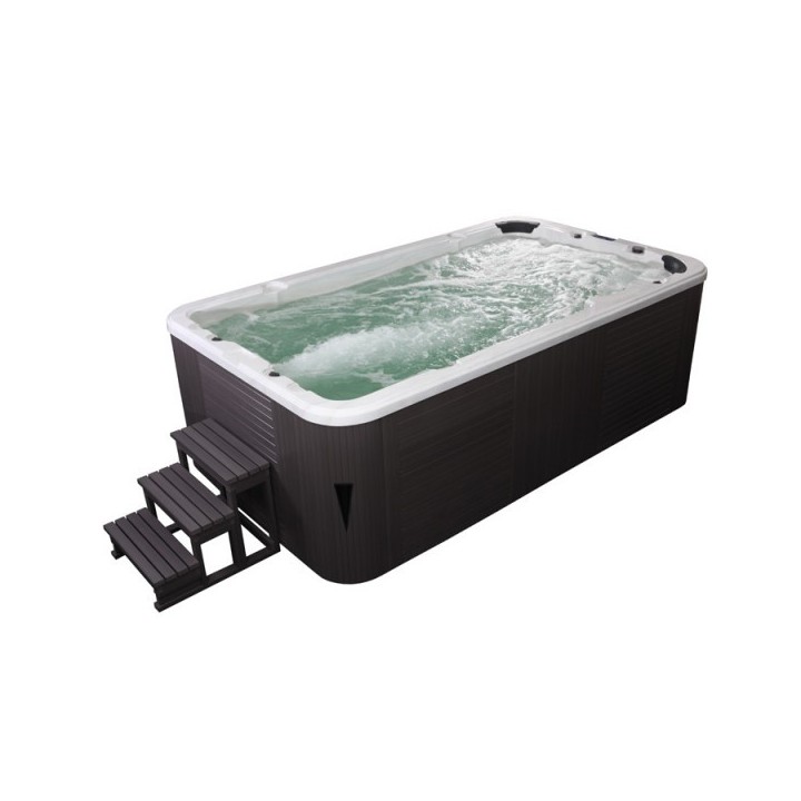 SWIM SPA - Venkovní vířivý bazének s protiproudem Sterling silver/šedý kabinet 400x230x135 cm