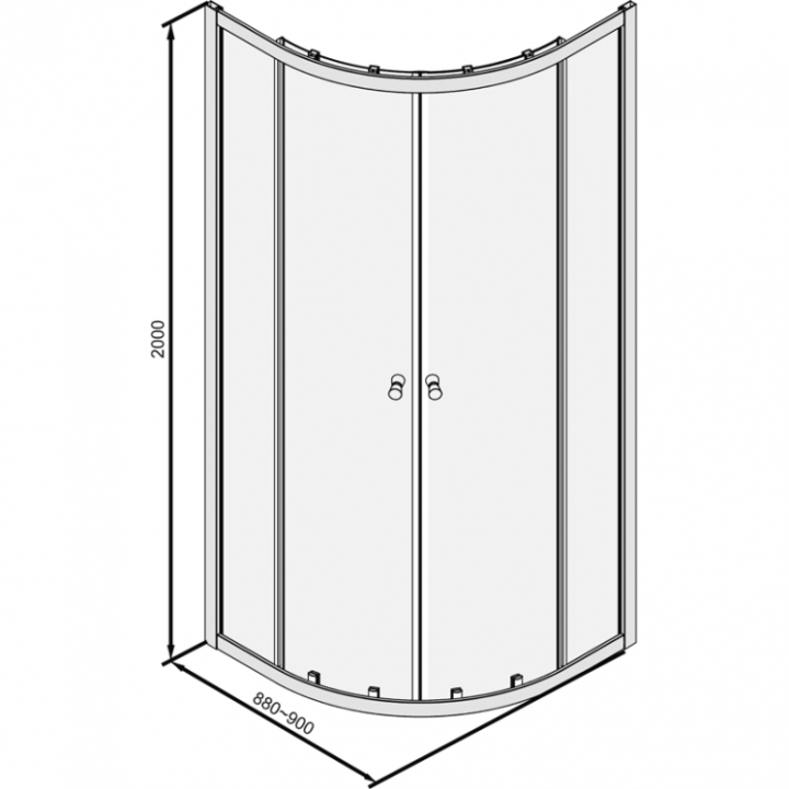 Sprchový kout Mocoori 80x90x200cm 