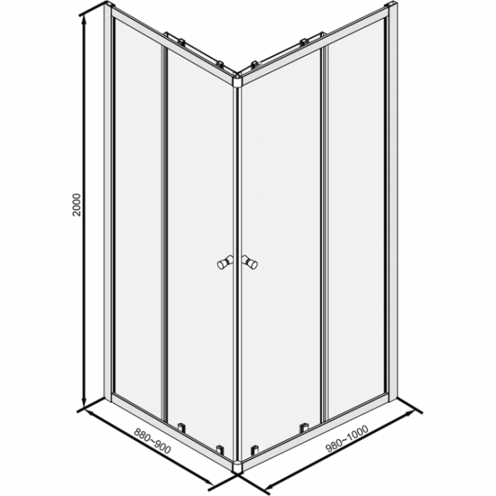 Sprchový kout Mocoori 100x80x200cm 