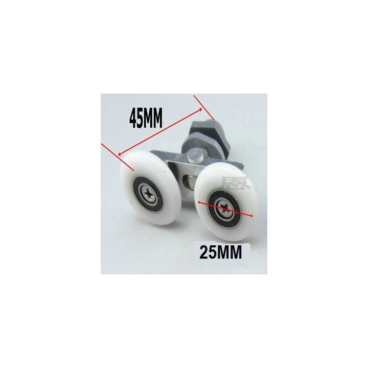 Pojezdové kolečko do sprchového koutu - dvojkolečko 22 mm
