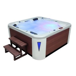 Venkovní vířivá vana EO-SPA WhitePearlescent / hnědá Premium IN-594 215x215x95cm